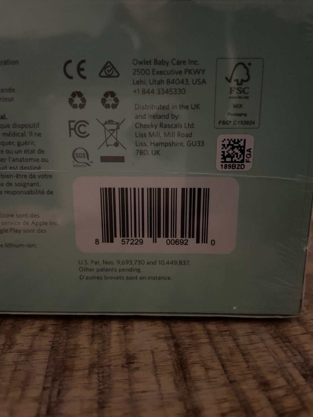 Owlet Smart Sock Baby Monitor - Mint Green - Picture 2 of 5